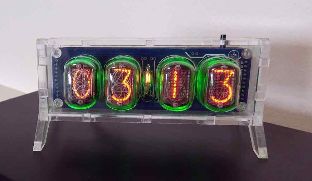 Часы NC1204 на индикаторах ИН-12 Nixie Clock в акриловом корпусе