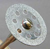 Диски алмазные напыленные, диаметр 22 мм, толщина 0,5 мм. 10 штук в пластиковом пакете. С 2-мя держателями.