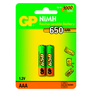  GP HR03 NiMH 1.2V 650mAh BL-2
