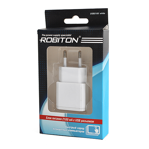 USB  ROBITON USB2100 (100-240V->5V, 2100mA, , )