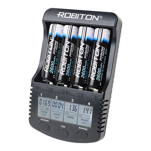   ROBITON MasterCharger Pro    Li-Ion, Ni-Mh, Ni-Cd  (26650, 22650, 18650, 17670, 18490, 17500, 17335, 16340 (RCR123), 14500(AA), 10440(AAA))        !