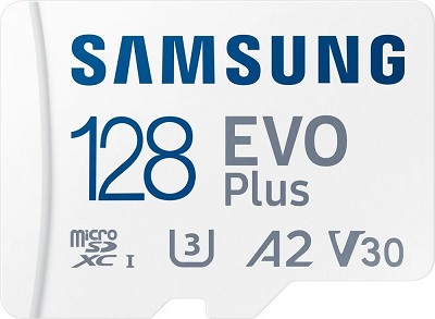 SAMSUNG EVO+. Карта памяти micro SDXC 128GB class10 UHS-I U3 A2 4K