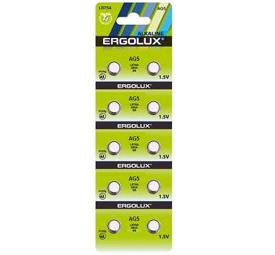 ERGOLUX AG5. Элемент питания AG5/393A. BL-10