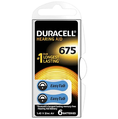   DURACELL ACTIVAIR DA675 BL-6 (nugget box) (Made in Germany)