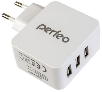 PERFEO CUBE 3. USB  AC 220  -> 3USB 4,8 . . PF_A4134