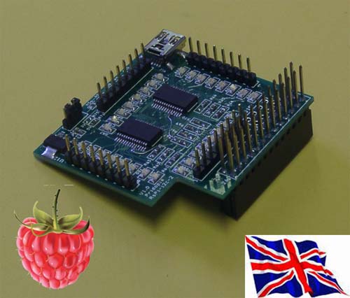      SPI 23s17x2-LP with 32 GPIO board for Raspberry Pi