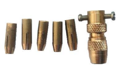 Патрон цанговый на вал диаметром 2, 3 мм со сменными цангами для свёрл от 0, 3 мм до 3, 5 мм