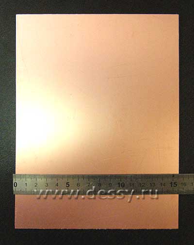 Стеклотекстолит фольгированный односторонний 1, 5 мм. 200х150 мм
