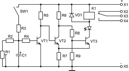 Схема таймера тостера. Реле времени УЭ-1-01 схема. Схема регулируемого таймера (электронное реле времени). Реле времени на 1 транзисторе схема.