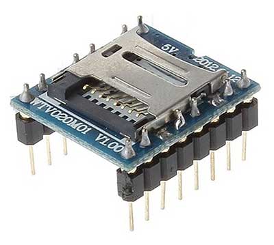 Модуль RS037. MP3 плеер c micro-SD (TF) картой (однокристальный)